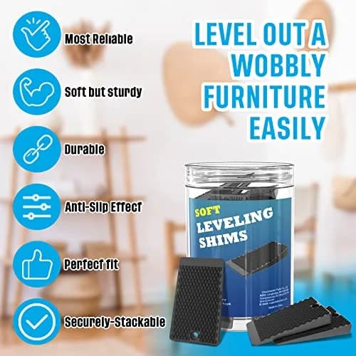 YARKOR Black Furniture Levelers 2" (5 cm) Wedge Shims | Pack of 2 (64 Total Pieces) thumbnail 5