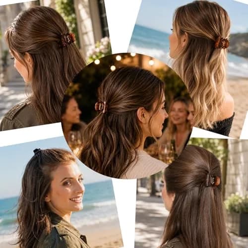 minihope Medium Claw Clips for Women - 12 Pack Hair Jaw Clips, 1.37 Inch Nonslip Hair Accessories for Easy Updo, Makeup & Face Washing, Black and Brown Plastic Hair Claws for All Hair Types thumbnail 5