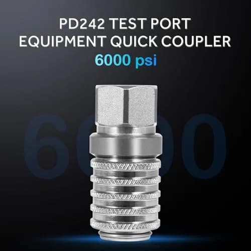 Yoursme PD242 Series Steel Test Port Quick Coupler 1/8" Body, 1/4"-18 NPTF Thread, 2.12" Length, 6000 PSI, Pack of 2 | Hydraulic Pneumatic Diagnostic Equipment thumbnail 2