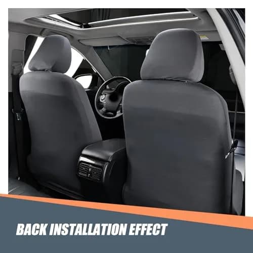 Crynod Black Knitted Stretch Headrest Covers (2 PCS, 23cm x 27cm) | Universal Fit for Cars & SUVs thumbnail 5