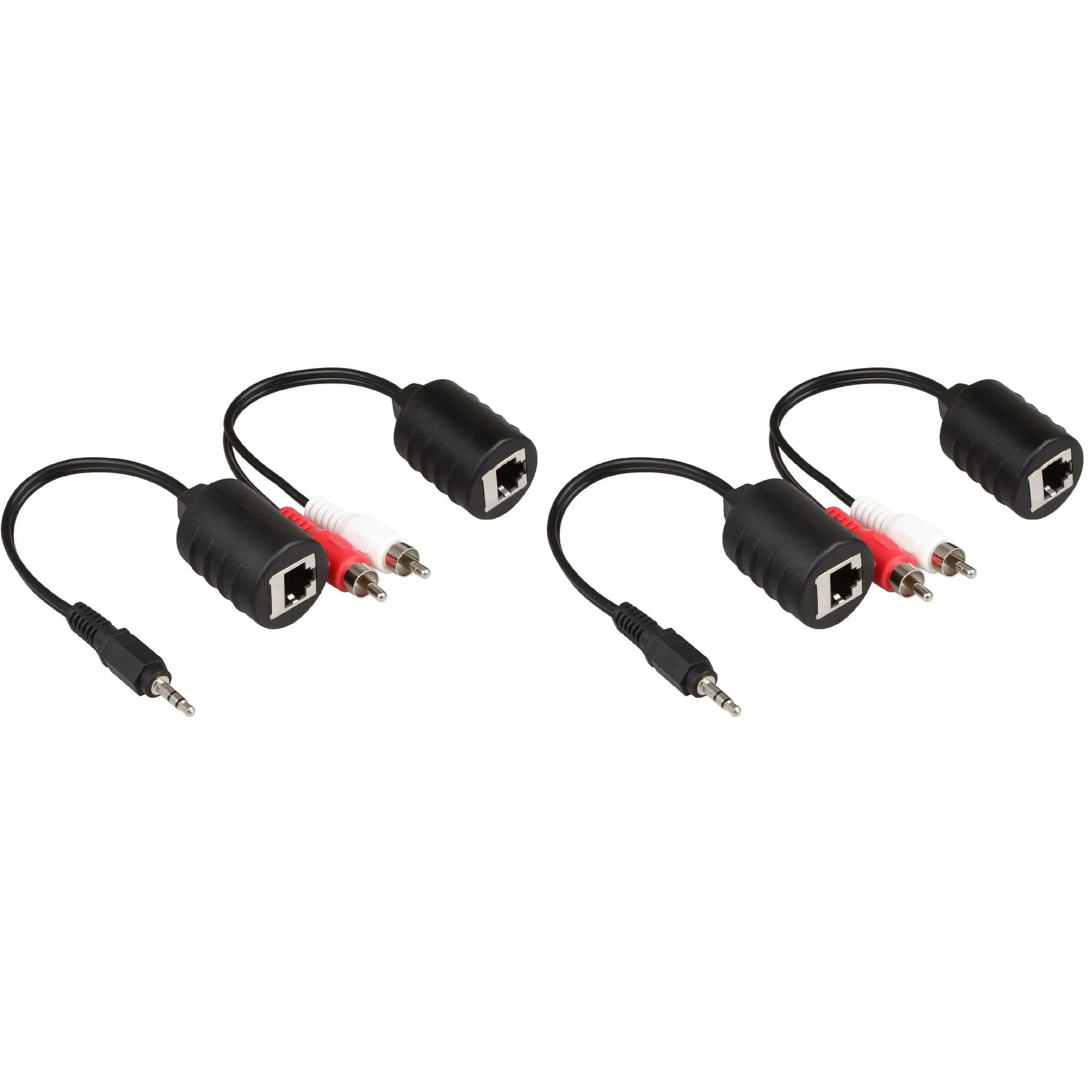 LINESO Stereo Audio Balun Extender Over Cat5/6 Cable (Pack of 2) | 240ft Transmission Distance - main product image