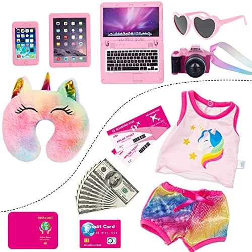 XFEYUE 18 Inch Doll Travel Gear Play Set with 23 Pcs Accessories (Pack of 2) | Non-Toxic Plastic thumbnail 3