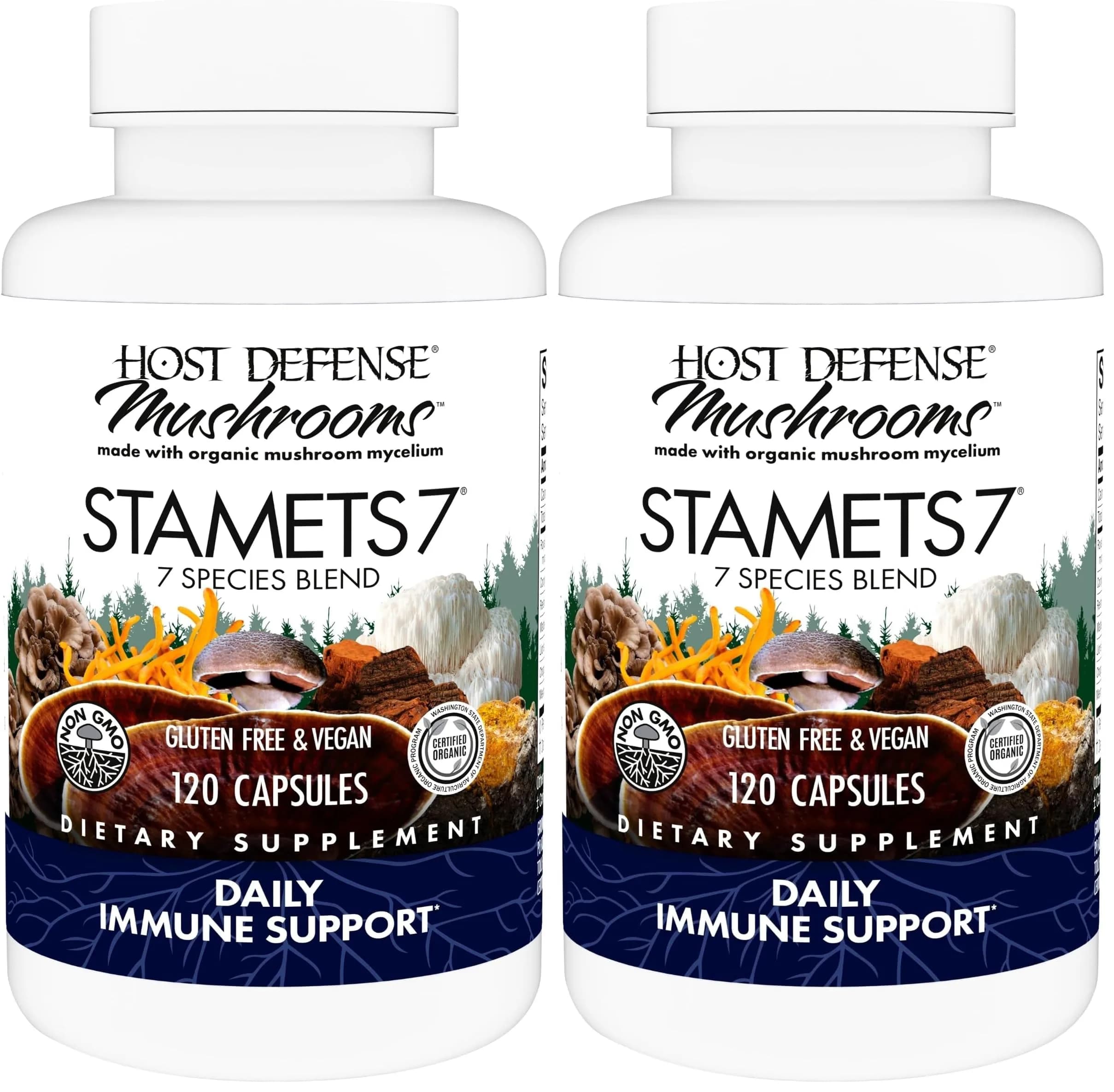 Host Defense Stamets 7-7 Species Blend Mushroom Supplement 240 Capsules (Pack of 2) - main product image