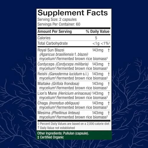 Host Defense Stamets 7-7 Species Blend Mushroom Supplement 240 Capsules (Pack of 2) thumbnail 2