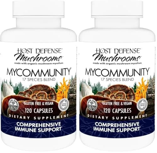 Host Defense MyCommunity Capsules - 17 Species Mushroom Supplement - 120 Capsules (Pack of 2) thumbnail 1