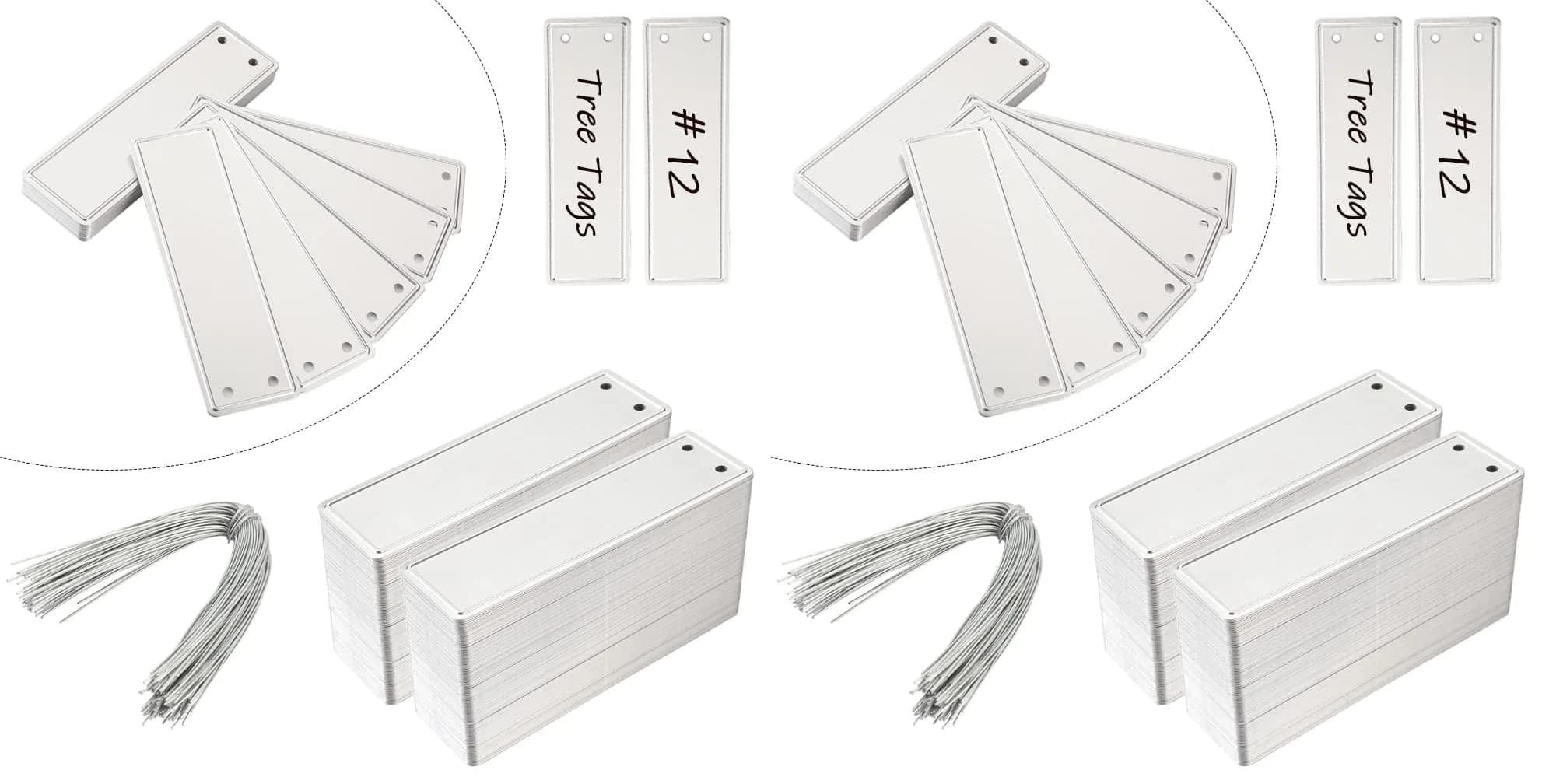 TINSKY Aluminum Plant Labels - 200PCS Metal Tags with Wires for Plant Markers, Tree Tags, Outdoor Identification, Greenhouse (Pack of 2) | Waterproof & Durable