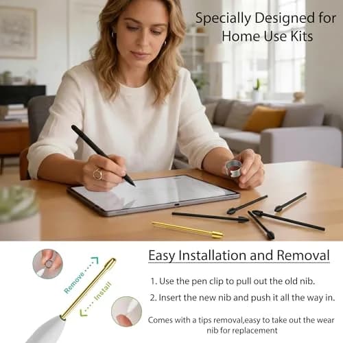 NWANTF Replacement Stylus Pen Nibs for Samsung Galaxy Tab S/Note Series, 20-Pack (10 Titanium/Copper + 10 Plastic) | Compatible with S10/S9/S8/S7/S6, S26/S25/S24/S23/S22 Ultra S Pen thumbnail 6