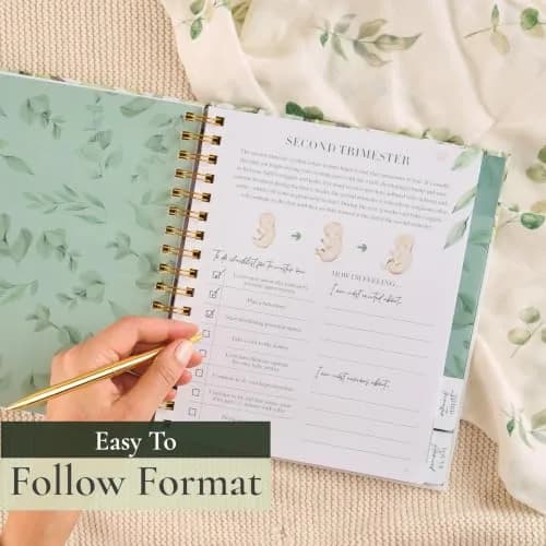 Bibi & Beau Keepsake Pregnancy Book & Journals - 250 Pages | Floral - Complete Milestone Journey thumbnail 5