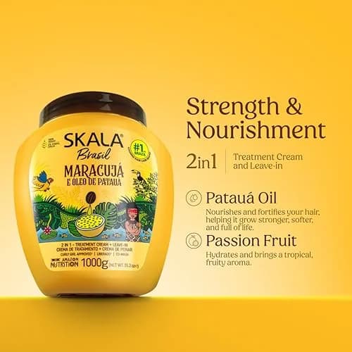 SKALA Maracujá & Óleo de Patauá 2 in 1 Treatment Cream & Leave In Conditioner 2000 ml (70.54 Fl Oz) | Vegan Hair Mask for Strength & Nutrition thumbnail 2