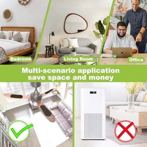 Cizenal 30-Pack Ceiling Fan Filters for Blades, Activated Charcoal Air Purifier Pads 25cm x 9cm (9.8in x 3.5in) | Traps Dust, Pollen, Pet Hair & Odors thumbnail 6