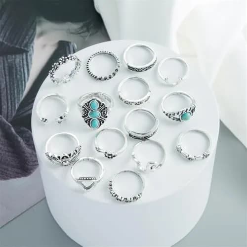JYSO Mystery Jewelry Jar Bundle – 45+ Piece Turquoise Boho Western Jewelry Set for Women | 11.9"x2.87"x5.98" (30.2cm x 7.3cm x 15.2cm) thumbnail 9