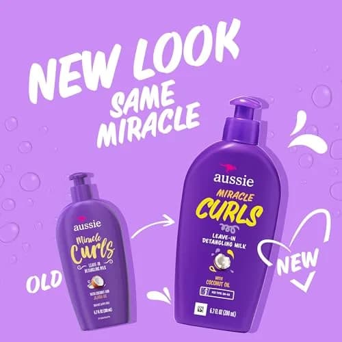 Aussie Miracle Curls Detangling Milk Leave-In Conditioner 163ml (5.5 Fl Oz) | Coconut & Jojoba Oil for Curly Hair thumbnail 2