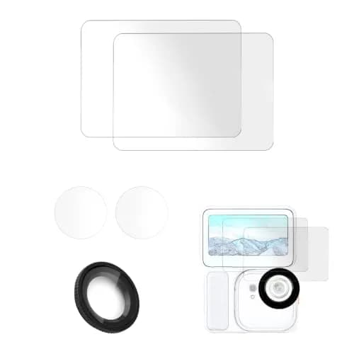 Gosknor Lens Guard Cap with 2 Lens & 2 Screen Protectors for Insta360 GO 3S | 9H Hardness Glass Kit thumbnail 1