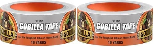Gorilla Duct Tape Silver 1.88 in x 10 yd (Pack of 2) | Triple Layer Strength for Tough Jobs thumbnail 1