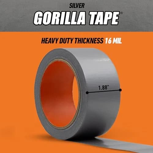 Gorilla Duct Tape Silver 1.88 in x 10 yd (Pack of 2) | Triple Layer Strength for Tough Jobs thumbnail 6