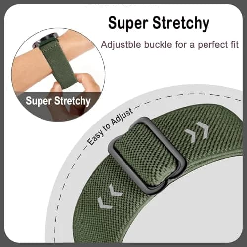 CUNUJIX 5 Pack Stretchy Watch Bands Compatible with Samsung Galaxy Fit 3 | Nylon Elastic Fabric Strap for Galaxy Fit 3 SM-R390 thumbnail 5