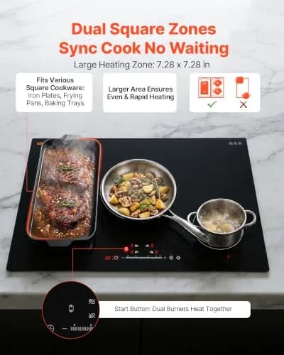 VEVOR 30-inch 4-Burner Induction Cooktop 7500W 220V | Built-in Electric Stove with Touch Control & Timer thumbnail 7