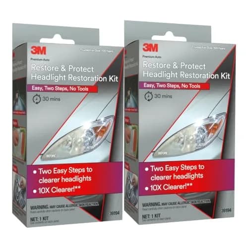 3M Headlight Restoration Kit with Trizact Sanding Discs, 2 Pack | Restores Hazy & Yellowed Plastic Lenses thumbnail 1