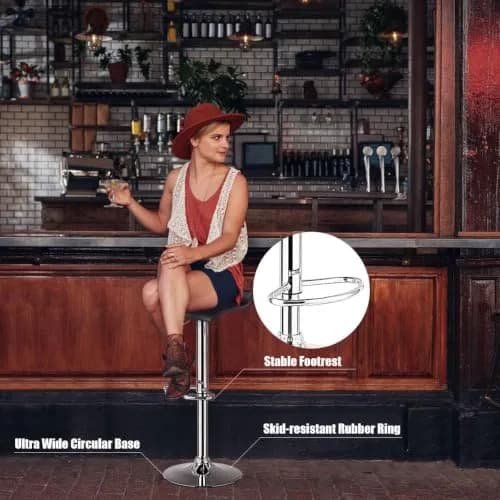 NAFORT Adjustable Swivel Bar Stools Set of 6 | Height-Adjustable PU Leather Seating (70-120c) thumbnail 4