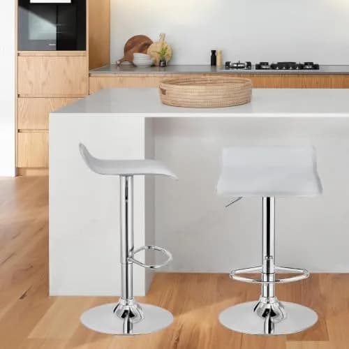 NAFORT White Bar Stools Set of 6 | Adjustable Height PU Leather Seats, Modern Kitchen & Bar Furniture thumbnail 10