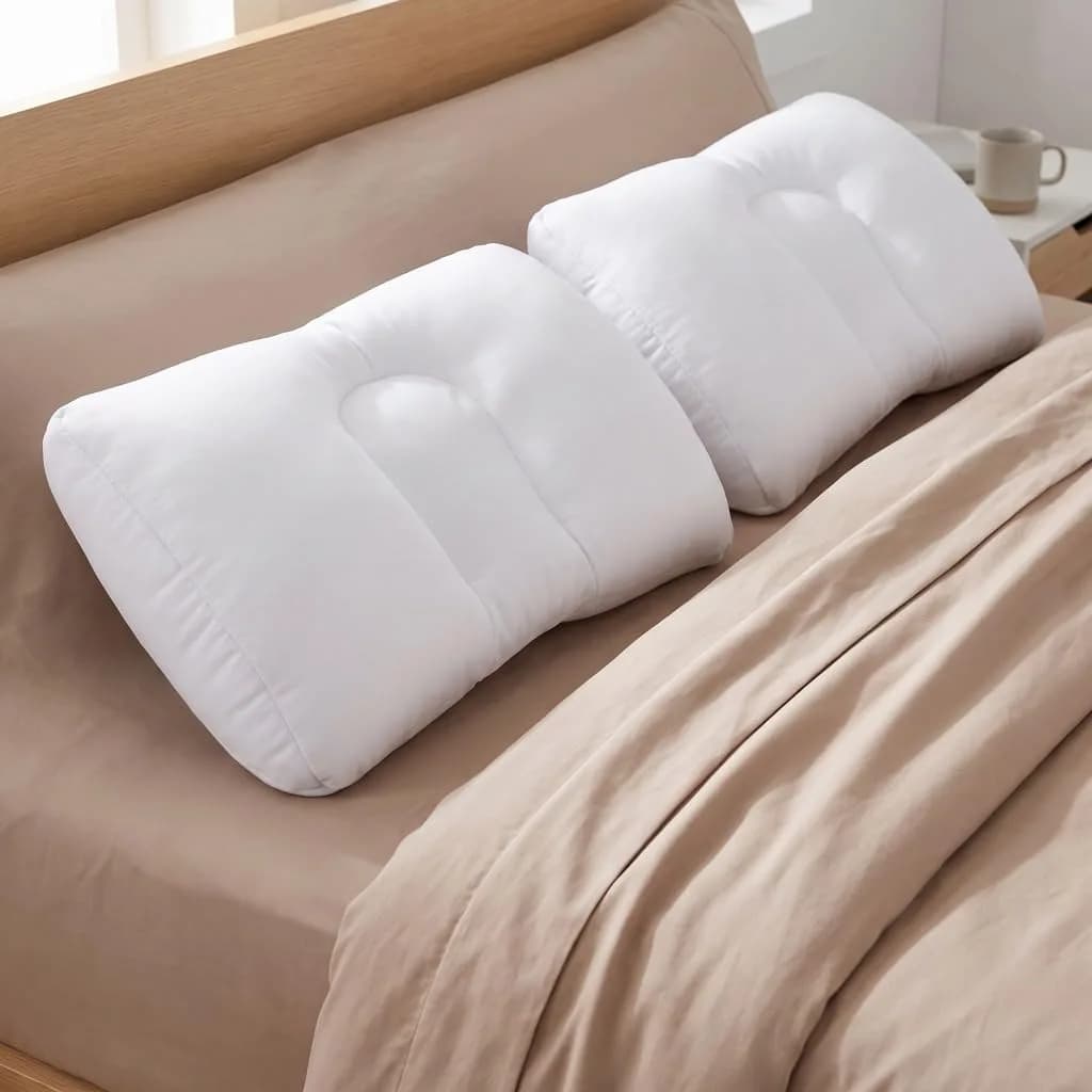 Bluestone Microbead Neck Pillows for Sleeping | White | Set of 2 | 20.5"x11"x4" — White