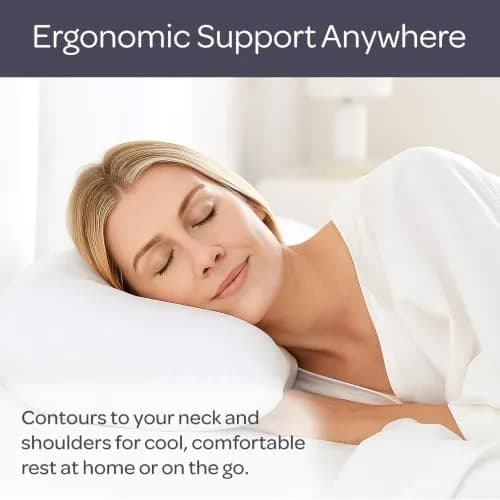 Bluestone Microbead Neck Pillows for Sleeping | White | Set of 2 | 20.5"x11"x4" thumbnail 2