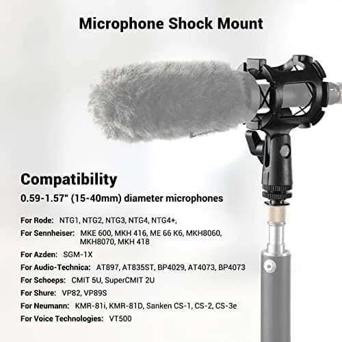 SMALLRIG Microphone Shock Mount Cold Shoe Pinch with 3/8" Thread for 15-40mm Mics (Pack of 2) | Isolates Mic from Vibration thumbnail 2