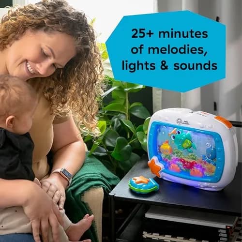 Baby Einstein 2-in-1 Sea Dreams Soother On-the-Go Gift Set, Musical Crib Toy Sound Machine and Portable Aquarium Toy, Ages Newborn and Up thumbnail 2