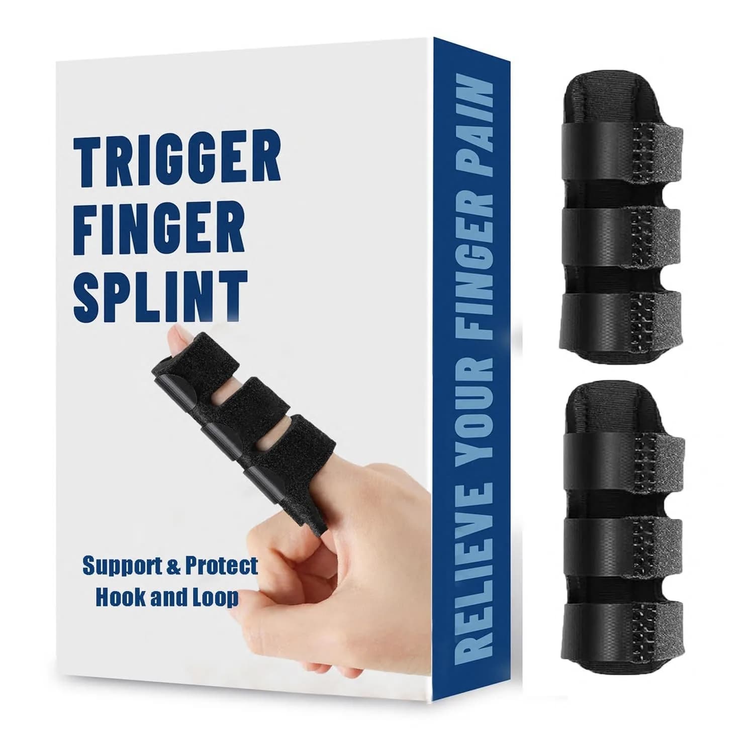 NSKONGDODO Trigger Finger Splints for Knuckle Immobilization | Arthritis & Pain Relief (Small) — Black