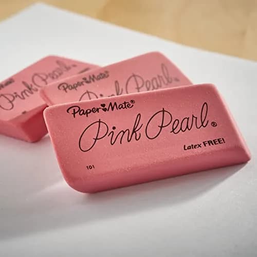 Paper Mate Pink Pearl Erasers, Large, 6 Count (Pack of 2) | Smudge-Resistant & Latex-Free thumbnail 6