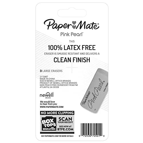Paper Mate Pink Pearl Erasers, Large, 6 Count (Pack of 2) | Smudge-Resistant & Latex-Free thumbnail 7