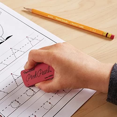 Paper Mate Pink Pearl Erasers, Large, 6 Count (Pack of 2) | Smudge-Resistant & Latex-Free thumbnail 3