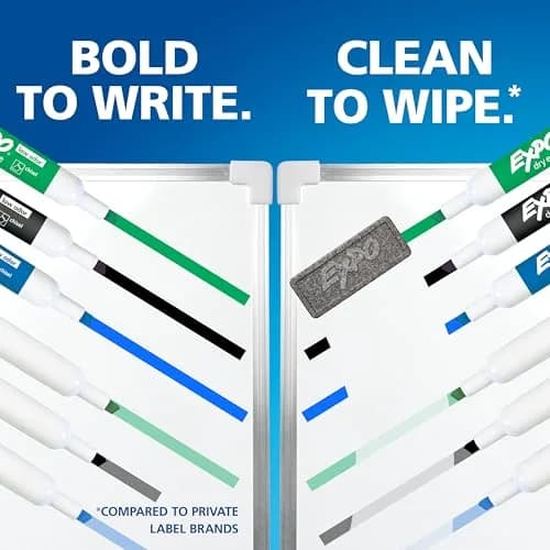 EXPO Dry Erase Markers Black Chisel Tip 4 Count | Vibrant, Low Odor for Whiteboards & Surfaces thumbnail 5