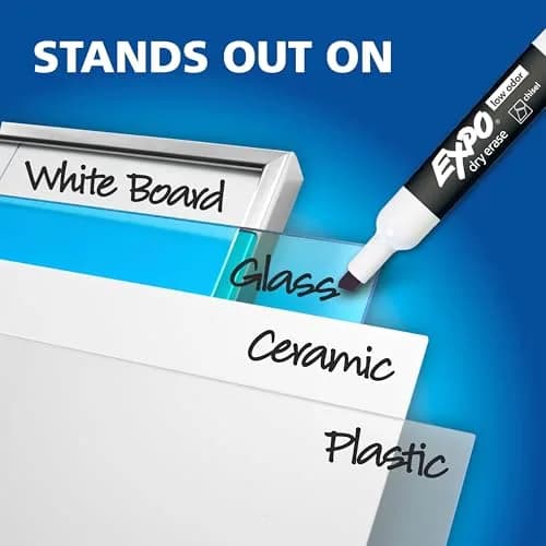 EXPO Dry Erase Markers Black Chisel Tip 4 Count | Vibrant, Low Odor for Whiteboards & Surfaces thumbnail 6