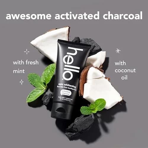 hello Epic Whitening Activated Charcoal Toothpaste & Chill Mint Mouthwash Bundle | 4 oz Toothpaste (3pk) & 17.6 Fl Oz Mouthwash (3pk) thumbnail 4