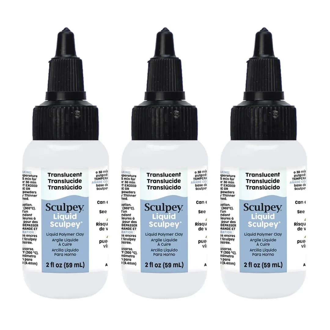 Sculpey Liquid Polymer Clay Clear 2 oz (59 ml) Bottles | Oven-Bake for Crafts & Jewelry — Translucent
