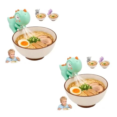 SEPSUMMER Mini Food Cooling Fan 2Pack Green Dinosaur | Cools Hot Meals Instantly thumbnail 1