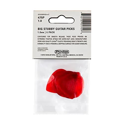 Jim Dunlop Big Stubby Pick 1.0MM | Contoured Lexan Guitar Pick for Fast Licks thumbnail 5