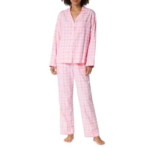 Bed Head PJs Women's Organic Cotton Flannel Twill Classic Long Sleeve Button Up Top & Pant Pajama Set, XL | Eco-Friendly Comfort & Style thumbnail 1