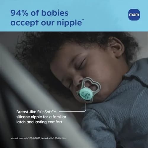 MAM Supreme Baby Pacifier 16+ Mths, 24 Count (24 Count) | Premium Extra Thin Nipple, Glow-in-the-Dark, BPA-Free Silicone thumbnail 4
