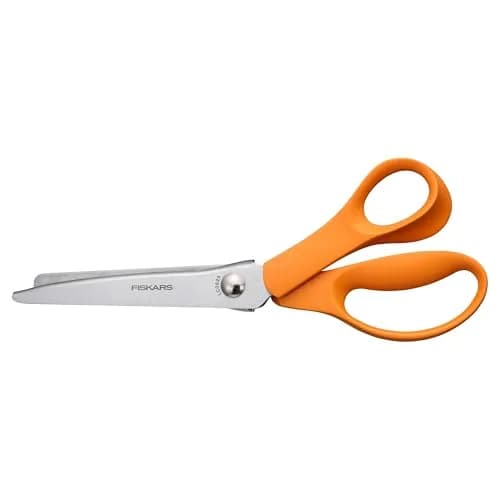Fiskars 8" Orange-Handled Pinking Shears for Fabric Cutting & Sewing (Pack of 12) | Zigzag Edge, Stainless Steel Blades thumbnail 1