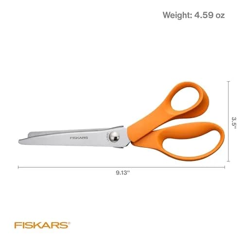 Fiskars 8" Orange-Handled Pinking Shears for Fabric Cutting & Sewing (Pack of 12) | Zigzag Edge, Stainless Steel Blades thumbnail 6