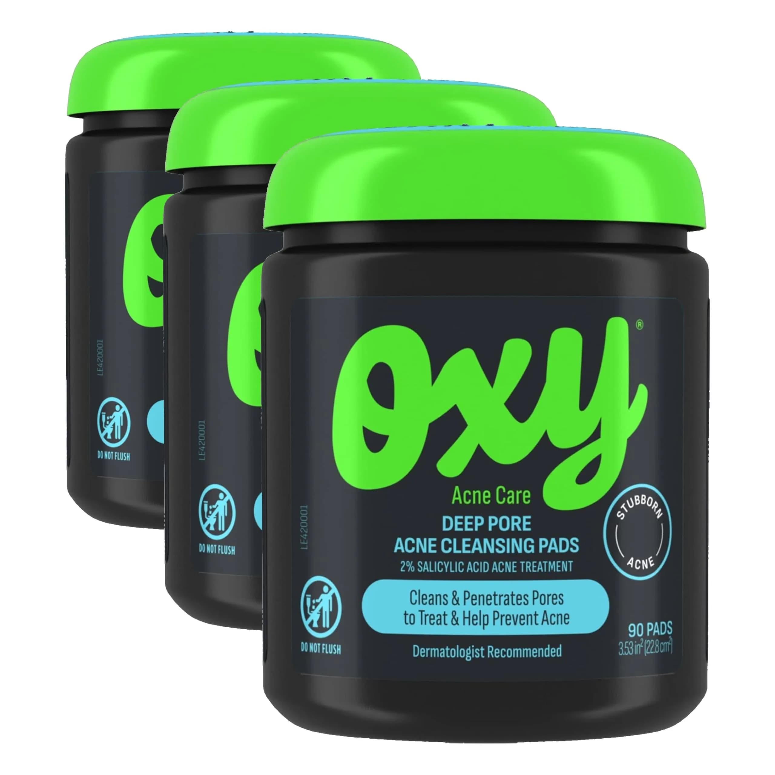 Oxy Deep Pore Acne Cleansing Pads Maximum Strength 2% Salicylic Acid 90 Count (Pack of 9) | Fights Stubborn Breakouts & Unclogs Pores