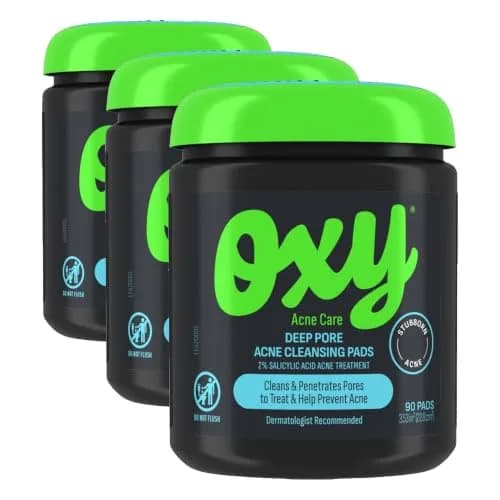 Oxy Deep Pore Acne Cleansing Pads Maximum Strength 2% Salicylic Acid 90 Count (Pack of 9) | Fights Stubborn Breakouts & Unclogs Pores thumbnail 1