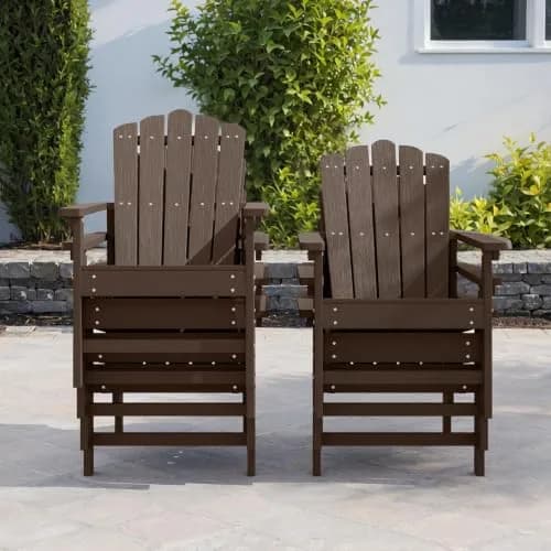 ACUEL HDPE Stackable Adirondack Chairs Set of 2 | All-Weather Durable Poly Lumber thumbnail 4