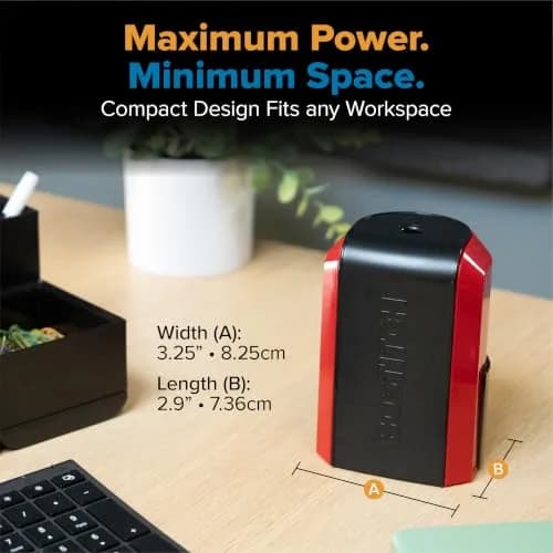 Bostitch Vertical Electric Pencil Sharpener, Standard & Jumbo, Red | Heavy-Duty Motor & 4X Longer Cutter Life thumbnail 6
