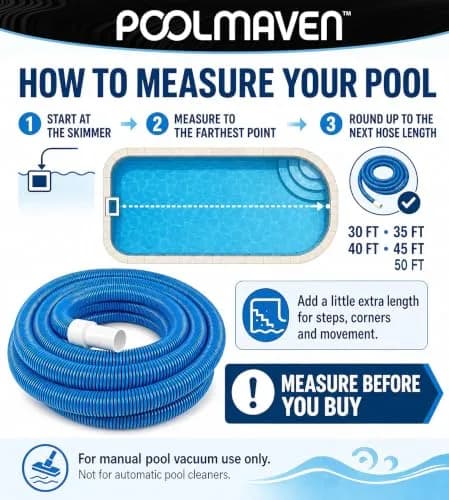 Poolmaven Manual Pool Vacuum Hose, 30 Ft x 1-1/2 in., Made in USA | Flexible EVA Spiral-Wound Hose for Manual Pool Cleaning thumbnail 5