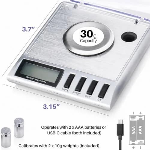 Smart Weigh GEM30 Milligram Jewelry Scale 30g x 0.001g | Professional Precision for Gold, Gems, Medicine & Lab thumbnail 3