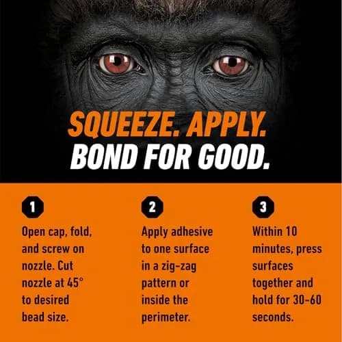 Gorilla Max Strength Clear Construction Adhesive 2.5 oz (74ml) Tubes, Pack of 5 | Strongest Formula, Waterproof, Gap-Filling thumbnail 6