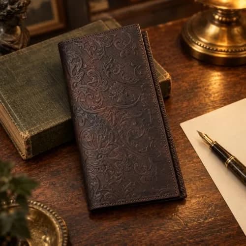 BISON DENIM Long Wallet for Men with AirTag Holder, Genuine Leather RFID Bifold Checkbook, 12 Card Slots, ID Window & Zipper Coin Pocket thumbnail 8